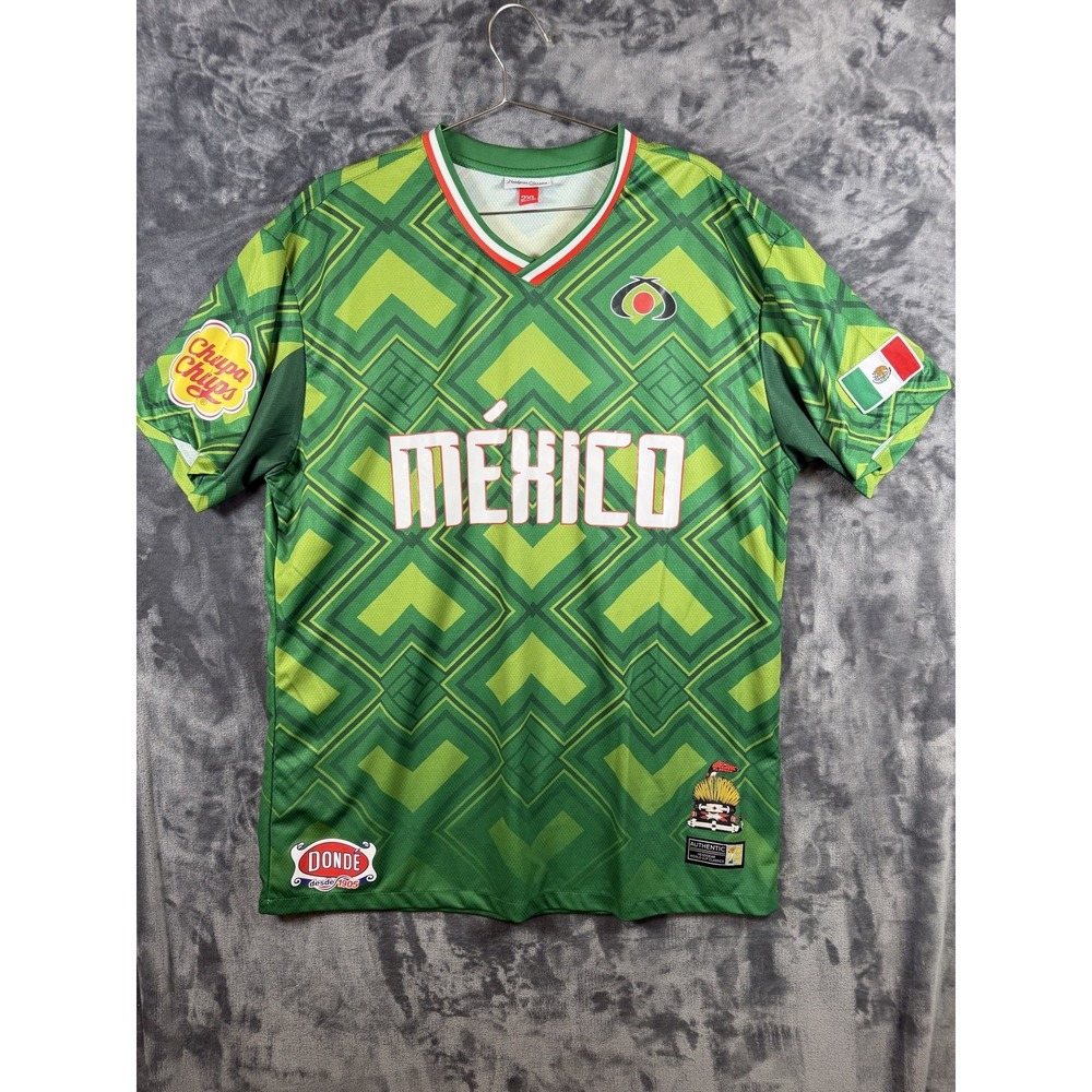 Mexico National Team Jersey Mens 2XL Green Soccer Headgear Classics 9 1986 Retro